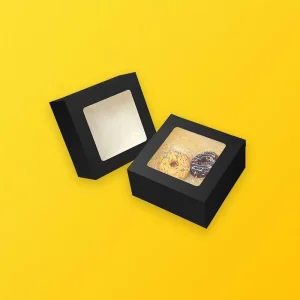 Black Bakery Boxes with Window